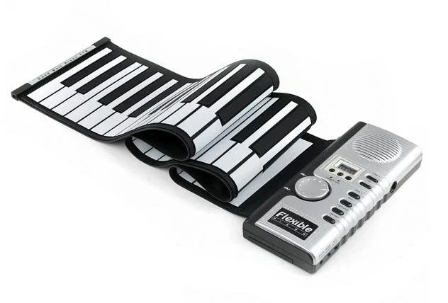 Datopal 61 Key Roll Up Soft Keyboard Piano MIDI, 61 Standard Keys  White