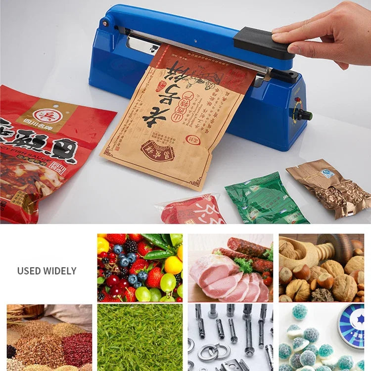 F-200 200mm Heat Sealing Hand Impulse Poly Sealer Closer Machine, Plastic Shell, 200mm Heat Sealing Machine
