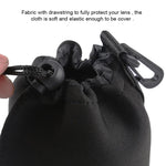 Neoprene SLR Camera Lens Carrying Bag Pouch Bag with Carabiner, Size: 8x10cm, Size: 8x10cm