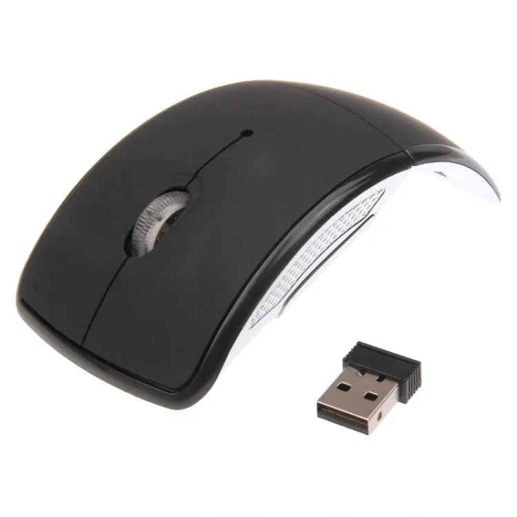 Wireless 2.4GHz 800-1200-1600dpi Snap-in Transceiver Folding Wireless Optical Mouse / Mice, 2.4GHZ (Black), 2.4GHZ (Red)