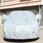PEVA Anti-Dust Waterproof Sunproof Sedan Car Cover with Warning Strips, 211inch (XXXL)