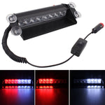 8W 800LM 8-LED 3-Modes Adjustable Angle Car Strobe Flash Dash Emergency Light Warning Lamp with Suckers, DC 12V, White + Red, White + Yellow, Red + Blue, Blue, Red, White, Yellow