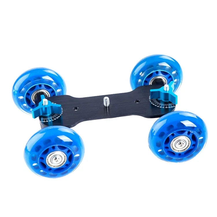 DEBO First Generation Camera Truck / Floor Table Video Slider Track Dolly Car for DSLR Camera / Camcorders, Blue