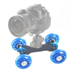 DEBO First Generation Camera Truck / Floor Table Video Slider Track Dolly Car for DSLR Camera / Camcorders, Blue