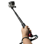 Handheld 49cm Extendable Pole Monopod with Screw for GoPro, Insta360, DJI and Other Action Cameras, Max Length: 49cm(Red), Max Length: 49cm(Blue), Max Length: 49cm(Gold), Max Length: 49cm(Green)