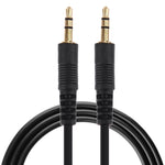 1m 3.5mm Male to 3.5mm Male Plug Stereo Audio Aux Cable  (Black + Gold Plated Connector), Length: 1m Black, (Gold Plated)