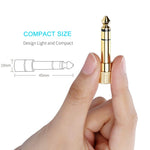 Gold Plated 6.35mm Male to 3.5mm Stereo Jack Adaptor Socket Adapter, 6.35 Male to 3.5mm Female