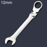 12mm Dual-use Opening Plum Ratcheting Angled Wrench , Length: 16.5cm, 12mm