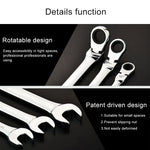 17mm Dual-use Opening Plum Ratcheting Angled Wrench , Length: 22.5cm, 17mm