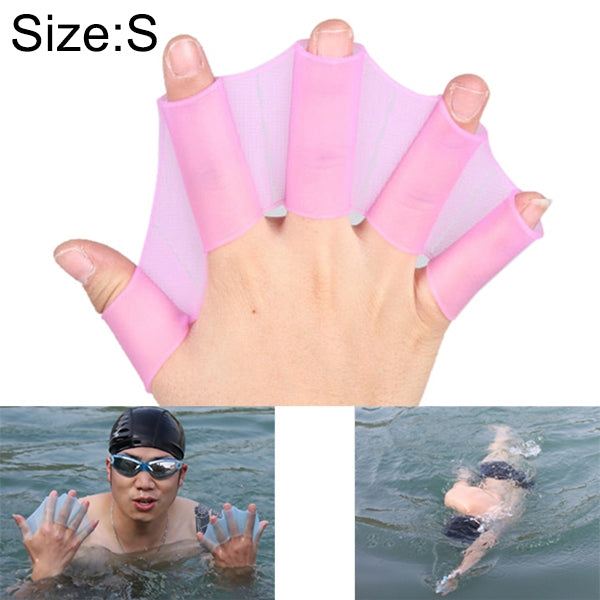 Silicone Swimming Web Fins Hand Flippers Training Gloves, S, Size: S Magenta, Size: S Blue