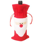 3 PCS Santa Pattern Christmas Dinner Table Decoration Plush Champagne Wine Bottle Bag, Santa Pattern  2