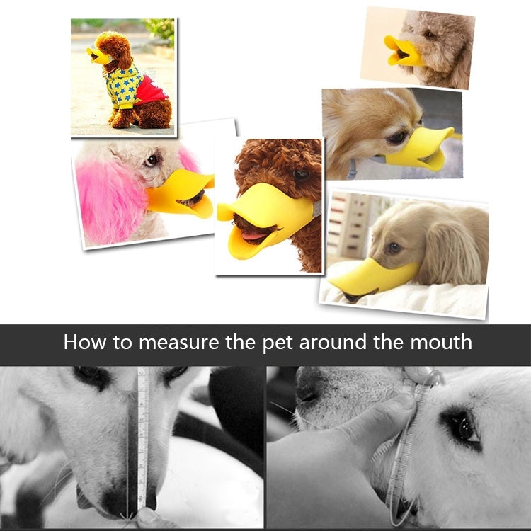 Cute Duck Mouth Shape Silicone Muzzle for Pet Dog, Size: S, S  Yellow, S  Pink, S  Coffee
