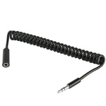 Spring Coiled 3.5mm Male to Female Aux Cable, Compatible with Phones, Tablets, Headphones, MP3 Player, Car/Home Stereo & More, Length: 20cm up to 80cm