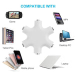 6 Ports Audio Splitter Headphone Connector, Compatible with Phones, Tablets, Headphones, MP3 Player, Car/Home Stereo & More,