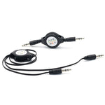 3.5mm Retractable Aux Audio Cable, Compatible with Phones, Tablets, Headphones, MP3 Player, Car/Home Stereo & More, Length: 11cm to 80cm