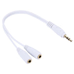 Aux Audio Cable Headphone Earphone Splitter Adapter, Compatible with Phones, Tablets, Headphones, MP3 Player, Car/Home Stereo & More