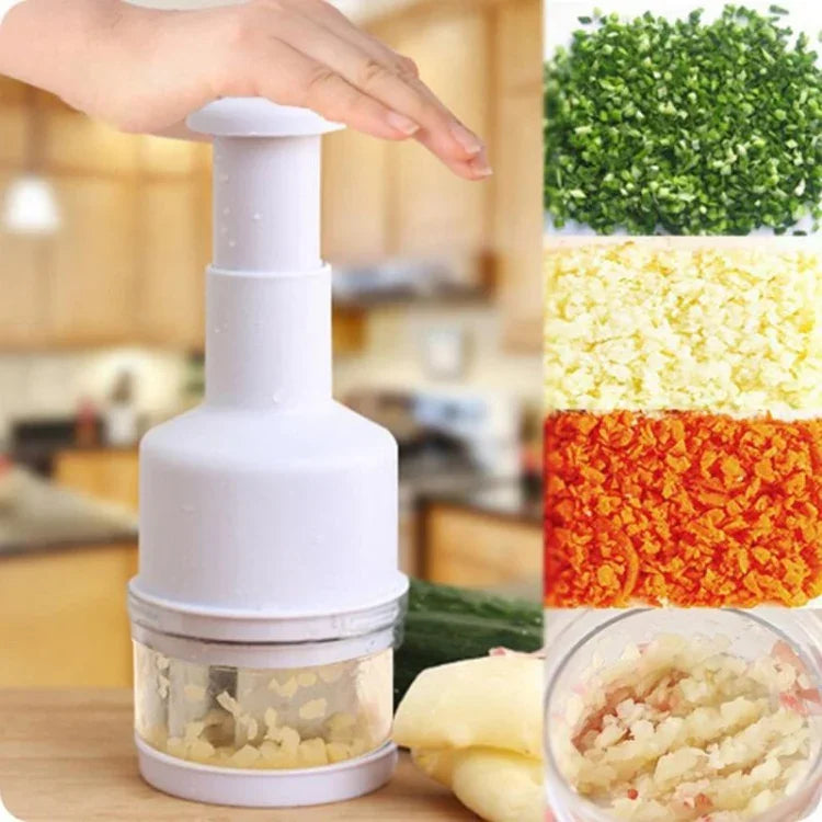 Stainless Steel Onion Cutting Instrument / Ginger Garlic Cutter, Size: 22x8x8cm, Random Color Delivery, Stainless Steel Garlic Crusher