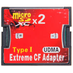 2-Socket Micro SD to CF Compact Flash Memory Card Adapter, 2-Socket