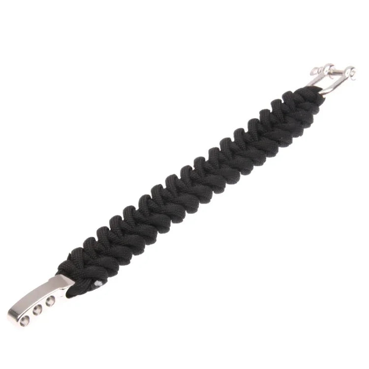 Multi-functional Nylon Braided Survival Bracelets with Adjustable Stainless Steel Shackle, Steel Shackle