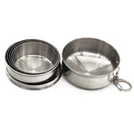 Stainless Steel Retractable Outdoor Cup  Size: 85 x 72 x 72 mm (Big), Size: 85 x 72 x 72 mm