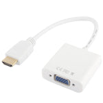 24cm Full HD 1080P HDMI to VGA + Audio Output Cable for Computer / DVD / Digital Set-top Box / Laptop / Mobile Phone / Media Player, Length: 24cm(White)