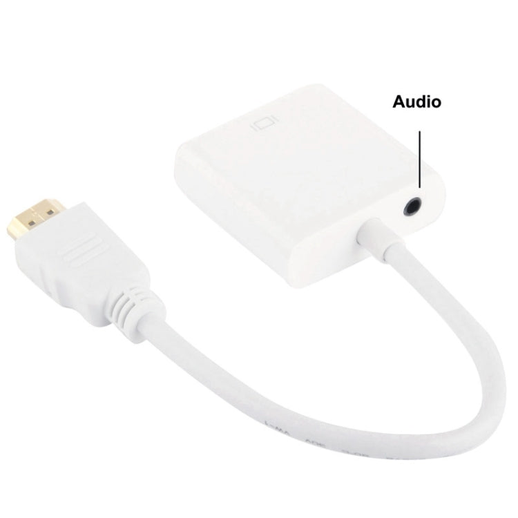 24cm Full HD 1080P HDMI to VGA + Audio Output Cable for Computer / DVD / Digital Set-top Box / Laptop / Mobile Phone / Media Player, Length: 24cm(White)