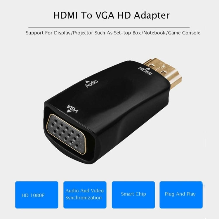 Full HD 1080P HDMI to VGA and Audio Adapter for HDTV / Monitor / Projector, HDMI Male to VGA + Audio (Black), HDMI Male to VGA + Audio (White)
