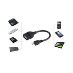 10cm USB A Female to Micro USB 5 Pin Male Adapter with OTG