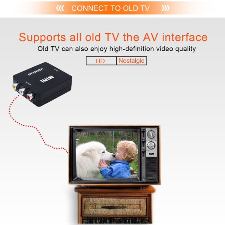 VK-126 Mini HD HDMI to AV/CVBS Video Converter Adapter, HDMI to AV/CVBS