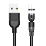 1m 2A Output USB to Micro USB Nylon Braided Rotate Magnetic Charging Cable, 1m Micro USB