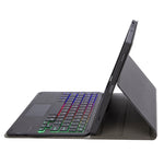 For iPad 11 2025 / 10th Gen 10.9 2022 A10B-AS Lambskin Texture Backlight Bluetooth Touch Keyboard Leather Tablet Case with Pen Slot, A10B-AS
