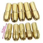 10 PCS Three-claw Copper Clamp Nut for Electric Mill Fittings，Bore diameter: 2.2mm, Bore diameter: 2.2mm