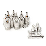 10 PCS UHF female jack coaxial adapter connectors arranged on a surface.