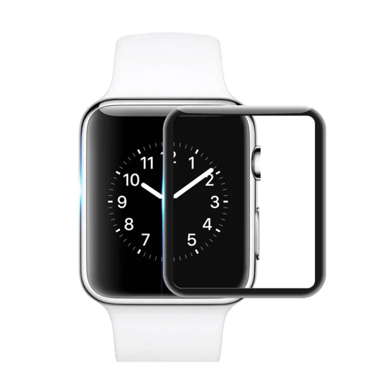 mocolo 0.33mm 9H 3D Round Edge Full Glue Tempered Glass Film (Black), Apple Watch Series 3 38mm, Apple Watch Series 3 42mm