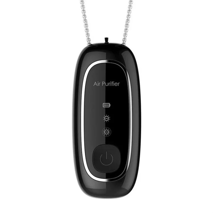 KY100A Portable Negative Ion Air Purifier Neck Hanging Air Purifier, Rectangle White, Rectangle Black