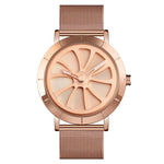 SKMEI 9204 Fashion Skeleton Rotating Dial Waterproof Business Mesh Belt Quartz Watch Men Watch