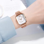 SKMEI 9207 Fashion Creative Simple Watch Men Magnetic Buckle Mesh Belt Steel Belt Couple Quartz Watch