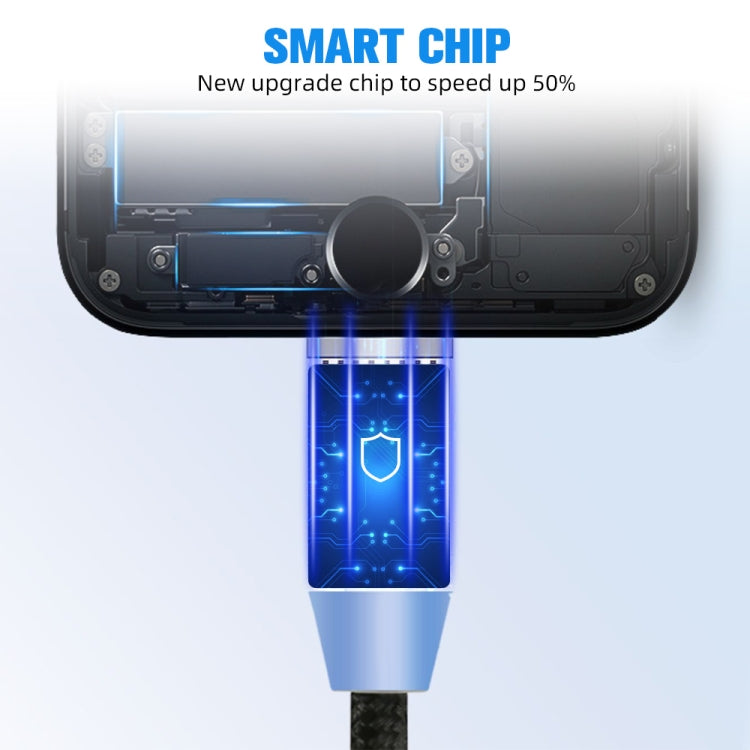 USB to 8 Pin Magnetic Metal Connector Nylon Two-color Braided Magnetic Charging Cable, Cable Length: 1m, 8 Pin