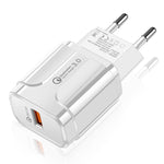 Portable QC3.0 18W USB Port Universal Quick Charging Charger, EU Plug, EU Plug