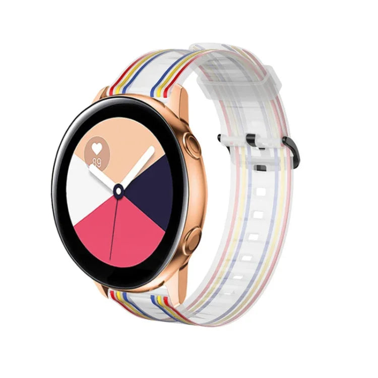 20mm For Huami Amazfit GTS / Samsung Galaxy Watch Active 2 / Huawei Watch GT2 42MM Striped Silicone Strap