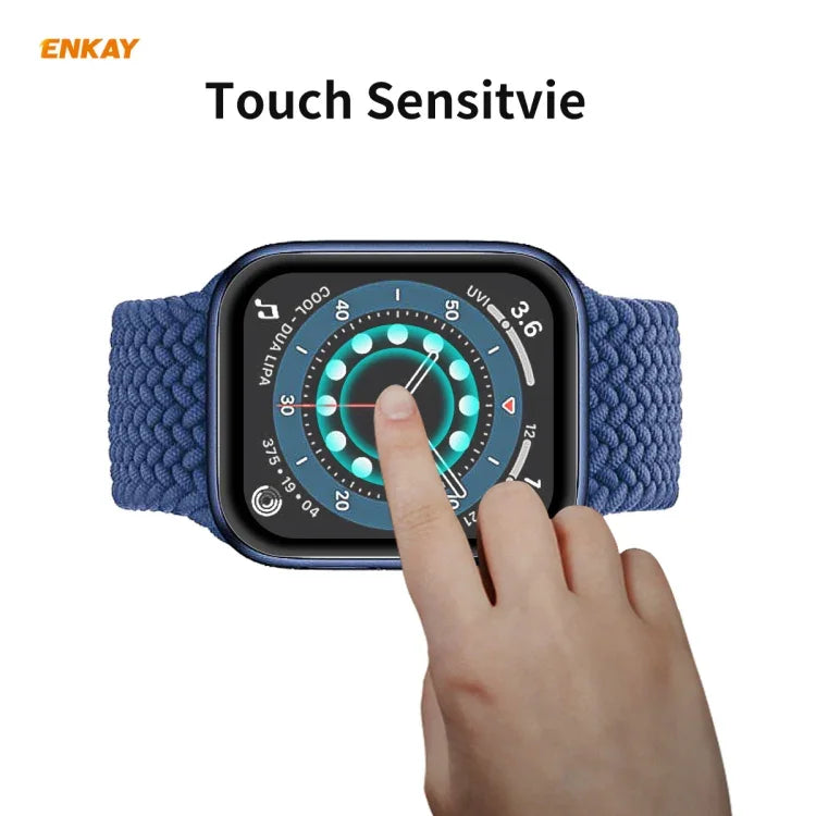 2 PCS For Apple Watch Series 6/5/4/SE 44mm ENKAY Hat-Prince 3D Full Screen PET Curved Hot Bending HD Screen Protector Film, For Apple Watch Series 6/5/4/SE 44mm