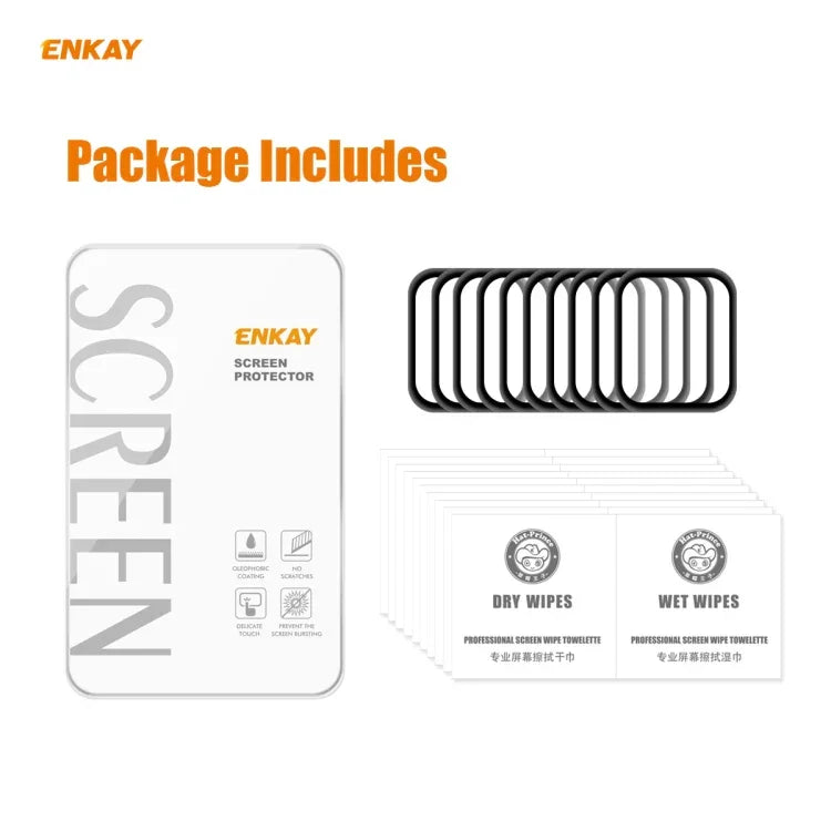 10 PCS For Apple Watch Series 6/5/4/SE 44mm ENKAY Hat-Prince 3D Full Screen PET Curved Hot Bending HD Screen Protector Film, For Apple Watch Series 6/5/4/SE 44mm