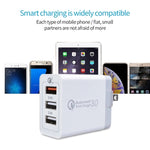 SDC-30W 30W QC 3.0 USB + 2.4A Dual USB 2.0 Ports Mobile Phone Tablet PC Universal Quick Charger Travel Charger, US Plug, US Plug