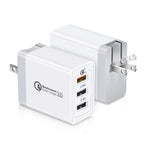 SDC-30W 2 in 1 USB to Micro USB Data Cable + 30W QC 3.0 USB + 2.4A Dual USB 2.0 Ports Mobile Phone Tablet PC Universal Quick Charger Travel Charger Set, US Plug, with Micro USB Cable, US Plug