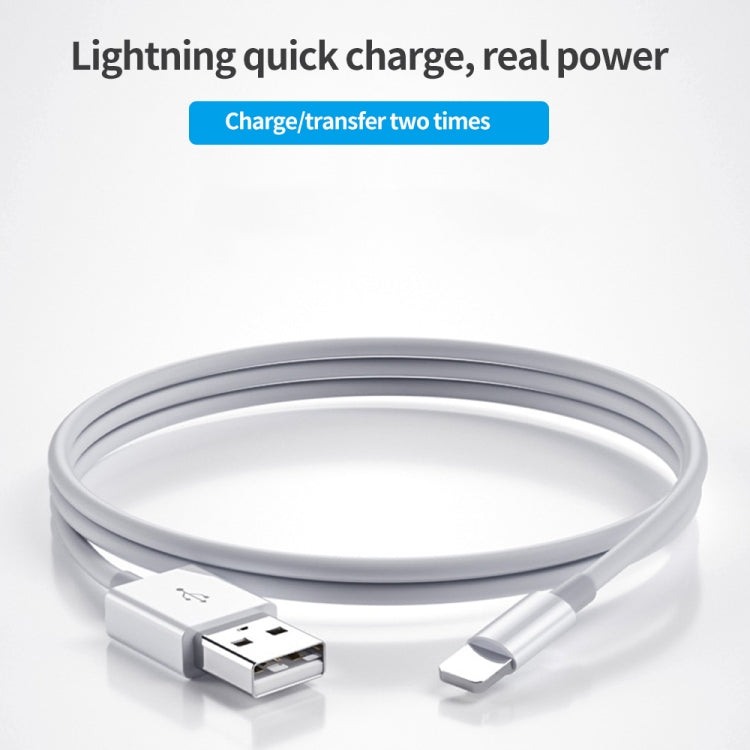 XJ-017 3A USB Male to 8 Pin Male Fast Charging Data Cable,  Length: 1m, 1m