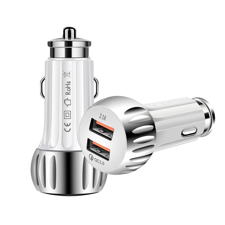 YSY-310QC18W QC3.0 Dual Port USB Car Chargrt for Apple / Huawei / Samsung / Xiaomi, YSY-310QC18W, Car Charger