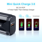 LZ-023 18W QC 3.0 USB Portable Travel Charger + 3A USB to 8 Pin Data Cable, US Plug, USB to 8 Pin Data Cable, US Plug, 8 Pin Data Cable, US Plug