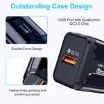 LZ-023 18W QC 3.0 USB Portable Travel Charger + 3A USB to 8 Pin Data Cable, EU Plug, 8 Pin Data Cable, EU Plug