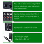 1-In 4-Out Front Stereo Signal Amplifier, Independent Output Volume Adjustment RCA Interface No Loss  Allocator, US Plug, B029