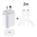20W PD 3.0 Travel Fast Charger Power Adapter with USB-C / Type-C to Type-C Fast Charge Data Cable, AU Plug, 1m, 2m